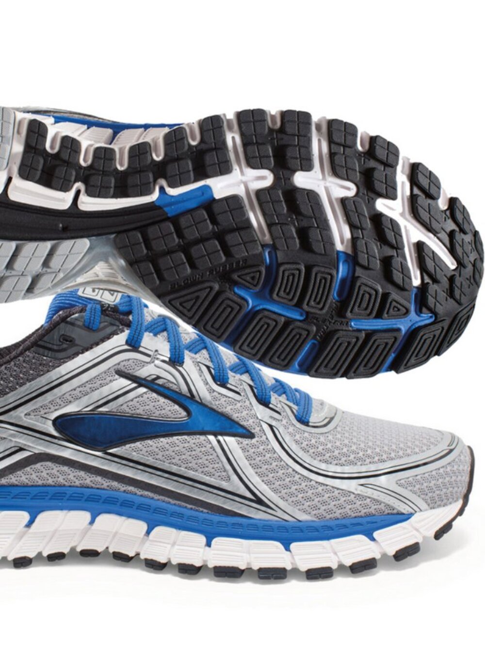 RARE NEW Brooks Adrenaline GTS 16 Silver Blue Black Mens 10.5 US 44.5 EUR